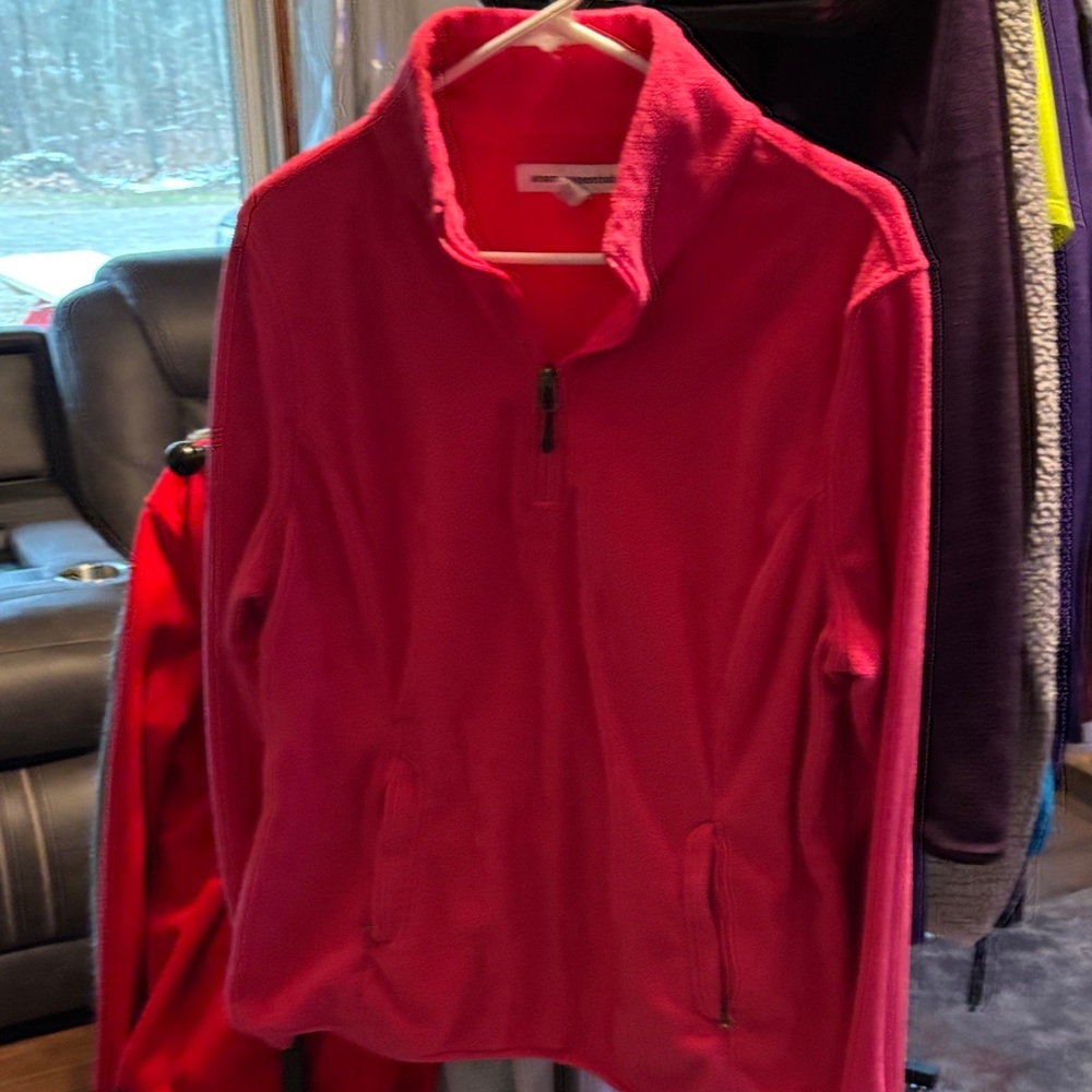 Pink Quarter-Zip Fleece Pullover